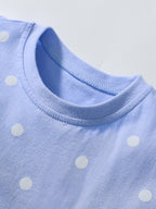 Kids Summer Suit Blue Yellow Polka Dot Pineapple