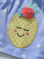 Kids Summer Suit Blue Yellow Polka Dot Pineapple
