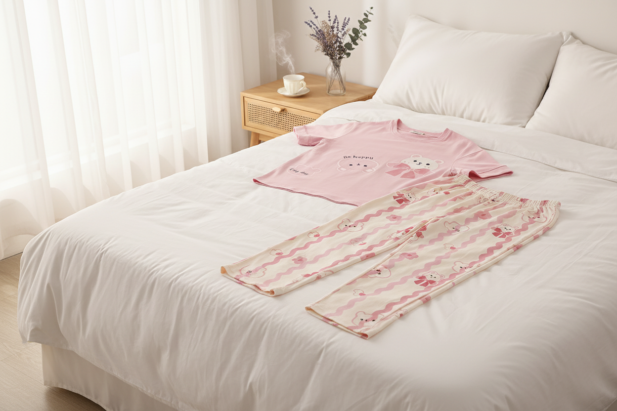 Women's Printed Night Suit - Lifestyle Image